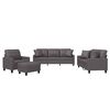 vidaXL 4-delige Loungeset met kussens kunstleer grijs