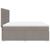vidaXL Boxspring met matras stof taupe 180x200 cm