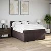 vidaXL Boxspring met matras stof donkerbruin 140x190 cm