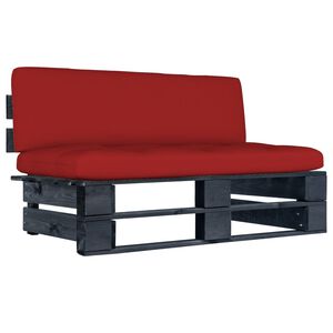 vidaXL Tuinmiddenbank pallet zwart geïmpregneerd grenenhout