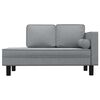vidaXL Chaise longue met kussens en bolster stof lichtgrijs