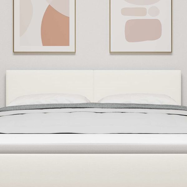 vidaXL LED Hoofdbord met LED-striplichten Cr&egrave;me 160 cm Polyester