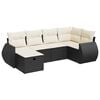 vidaXL 6-delige Loungeset met kussens poly rattan zwart