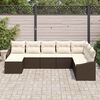 vidaXL Bankstel met kussen 8 pcs Bruin poly rattan