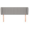 vidaXL Hoofdbord met randen 147x23x78/88 cm stof lichtgrijs
