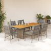 vidaXL 7-delige Tuinset met kussens poly rattan gemengd beige