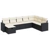 vidaXL 8-delige Loungeset met kussens poly rattan zwart