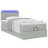 vidaXL Ottoman bed met matras en LED's 100x200 cm fluweel lichtgrijs