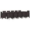 vidaXL Tuin Eetset 13 pcs Bruin Poly riet