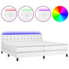 vidaXL Boxspring met matras en LED kunstleer wit 200x200 cm