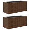 vidaXL Plantenbakken met 2 potten 2 st 72x30x32 cm poly rattan bruin