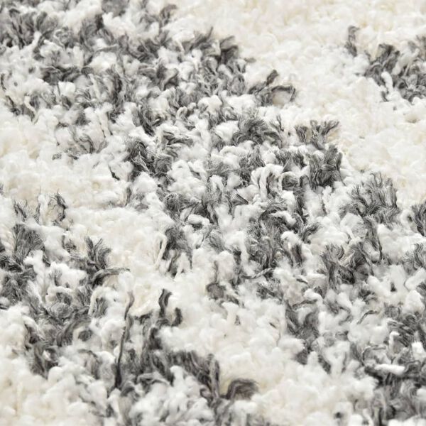 vidaXL Tapijt Berber shaggy hoogpolig 160x230 cm PP beige en grijs