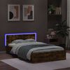 vidaXL Bedframe met hoofdeinde en LED gerookt eikenkleurig 120x190 cm
