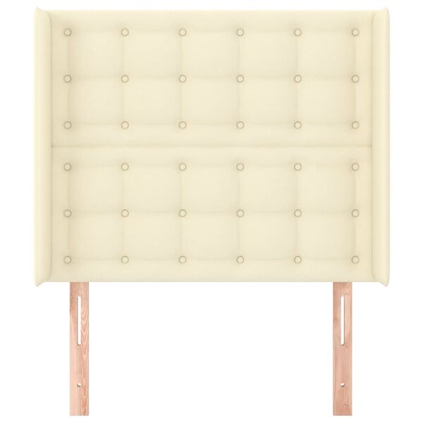 vidaXL Hoofdbord met randen 83x16x118/128 cm kunstleer cr&egrave;mekleurig