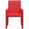 vidaXL Dining Stoelen met Wielen 2 pcs Rood 57 x 66 x 94 cm Kunstleer