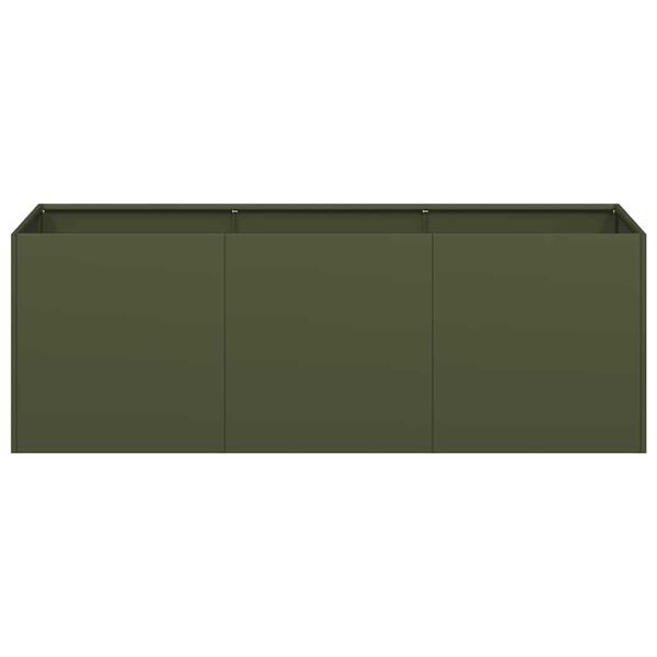 vidaXL Plantenbak 120x40x40 cm koudgewalst staal olijfgroen