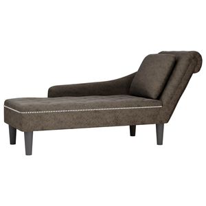 vidaXL Chaise longue kussen en rechterarmleuning kunstleer donkergrijs