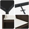 vidaXL Tuin eettafelset met kussen 9 pcs Bruin poly rattan