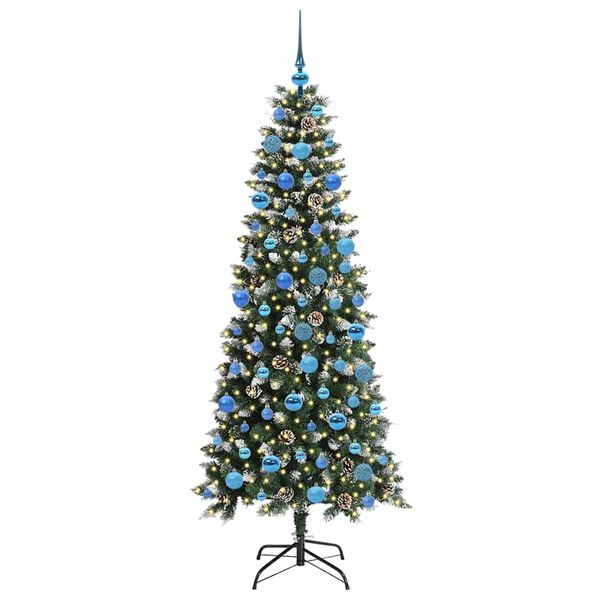 vidaXL Kunstkerstboom met 300 LED Groen 180 cm PVC en Plastic en Staal