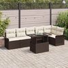 vidaXL Tuin Sofa Set met kussen 7 pcs Bruin Poly riet