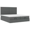 vidaXL Ottoman bed met matrassen en LED's 200x200cm stof donkergrijs