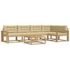 vidaXL Buiten bankenset 6 st Wit en Beige Polyester