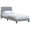 vidaXL Bedframe zonder matras 90x190 cm stof lichtgrijs