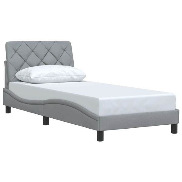 vidaXL Bedframe zonder matras 90x190 cm stof lichtgrijs