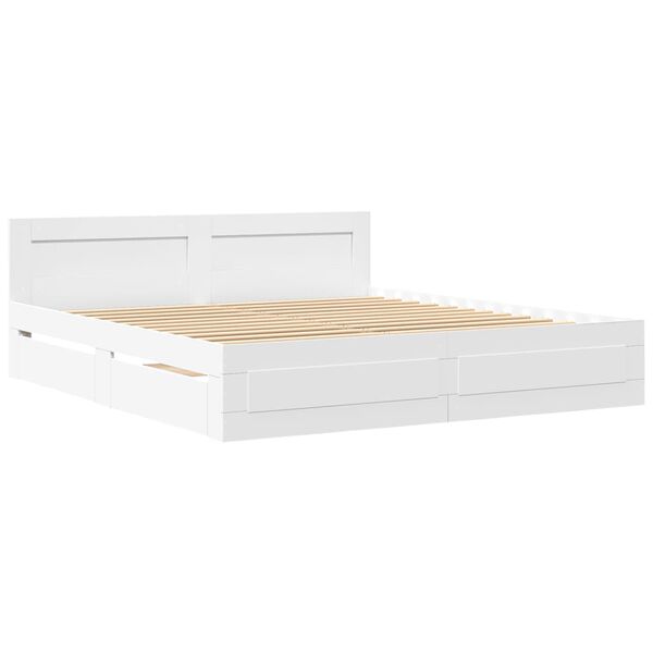 vidaXL Bedframe met hoofdeinde zonder matras 180x200 cm wit