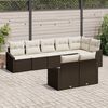 vidaXL Tuinbankenset met kussen 8 pcs Bruin en wit poly rattan