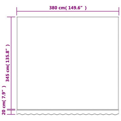vidaXL Vervangingsdoek voor luifel gestreept 4x3,5 m meerkleurig