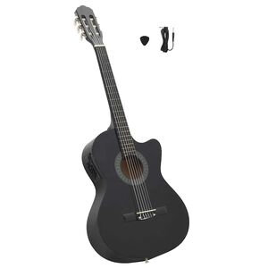 vidaXL Gitaar cutaway met equalizer 6 snaren western klassiek zwart