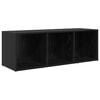 vidaXL Tv-meubelset 72 x 35 x 37 cm Zwart Bewerkt hout