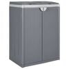 vidaXL Vuilnisbak met 2 deuren 65x45x88 cm PP grijs