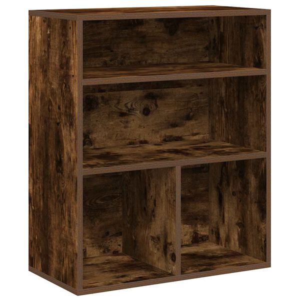 vidaXL Boekenkast 60x30x71,5 cm bewerkt hout gerookt eikenkleurig