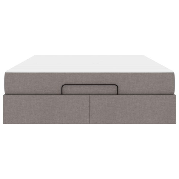vidaXL Bedframe met matras met matras 2 pcs Taupe Stof