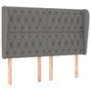 vidaXL Hoofdbord met randen 163x23x118/128 cm stof donkergrijs