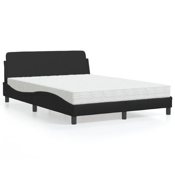 vidaXL Bed met matras "Dover" kunstleer zwart 120x200 cm