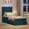 vidaXL Opbergbed met LED met matras Donkergroen 90 x 190 cm Fluweel