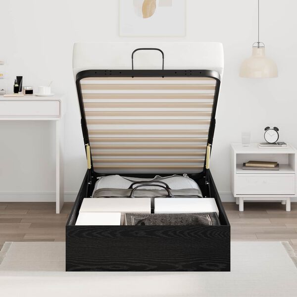 vidaXL Ottoman Bedframe met opslag Zwarte Eik 203 x 100 x 25 cm