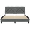 vidaXL Bedframe zonder matras stof donkergrijs 140x200 cm