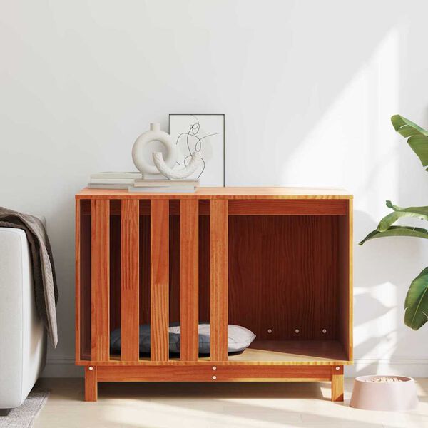 vidaXL Hondenhuis Wasbruin 90 x 60 x 67 cm Massief grenenhout