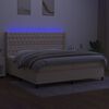 vidaXL Boxspring met matras en LED stof cr&egrave;mekleurig 200x200 cm