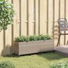 vidaXL Plantenbak met wielen 3 potten 107x32x38 cm poly rattan grijs