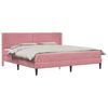 vidaXL Bedframe met matras Roze 200 x 200 cm Fluweel