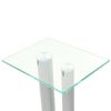 vidaXL Speakerstandaarden zuil-ontwerp gehard glas zilver 2 st