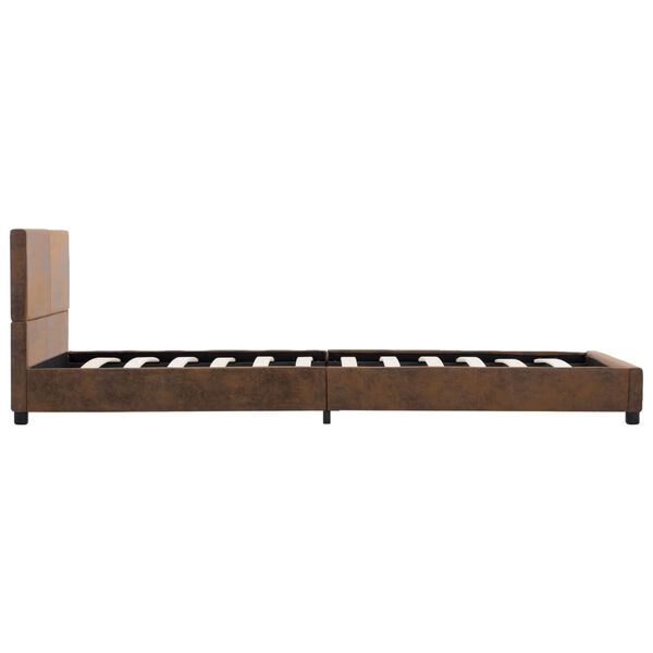 vidaXL Bedframe kunstsuède bruin 90x200 cm