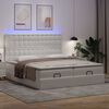 vidaXL Ottoman bed met matrassen en LED's 200x200cm kunstleer