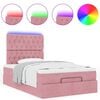 vidaXL Ottoman bed met matrassen en LED's 120x190cm fluweel roze