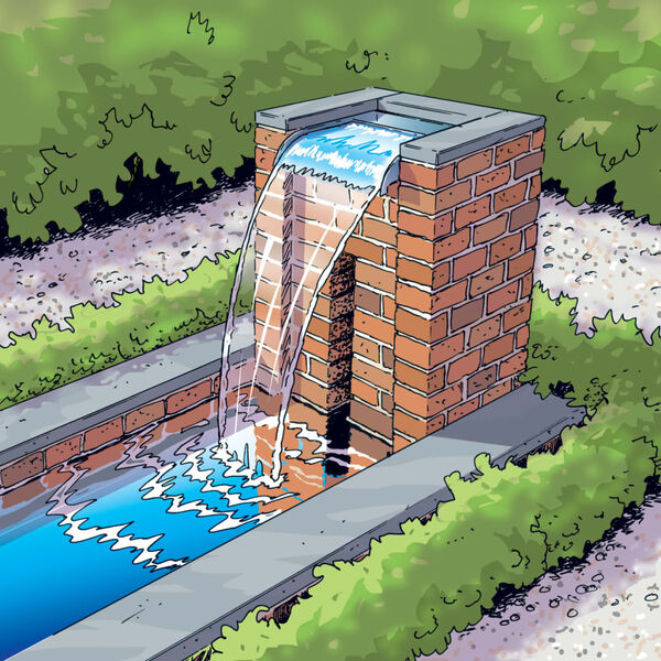 Ubbink Watervalschaal Nevada met LED-verlichting 60 cm roestvrij staal